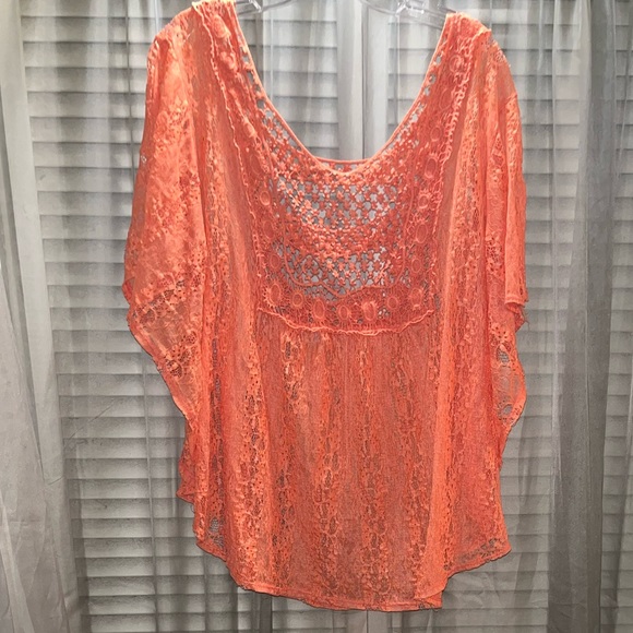 EVOGUES Women’s Short Sleeve Lace Top. Sz XL. - Picture 1 of 6